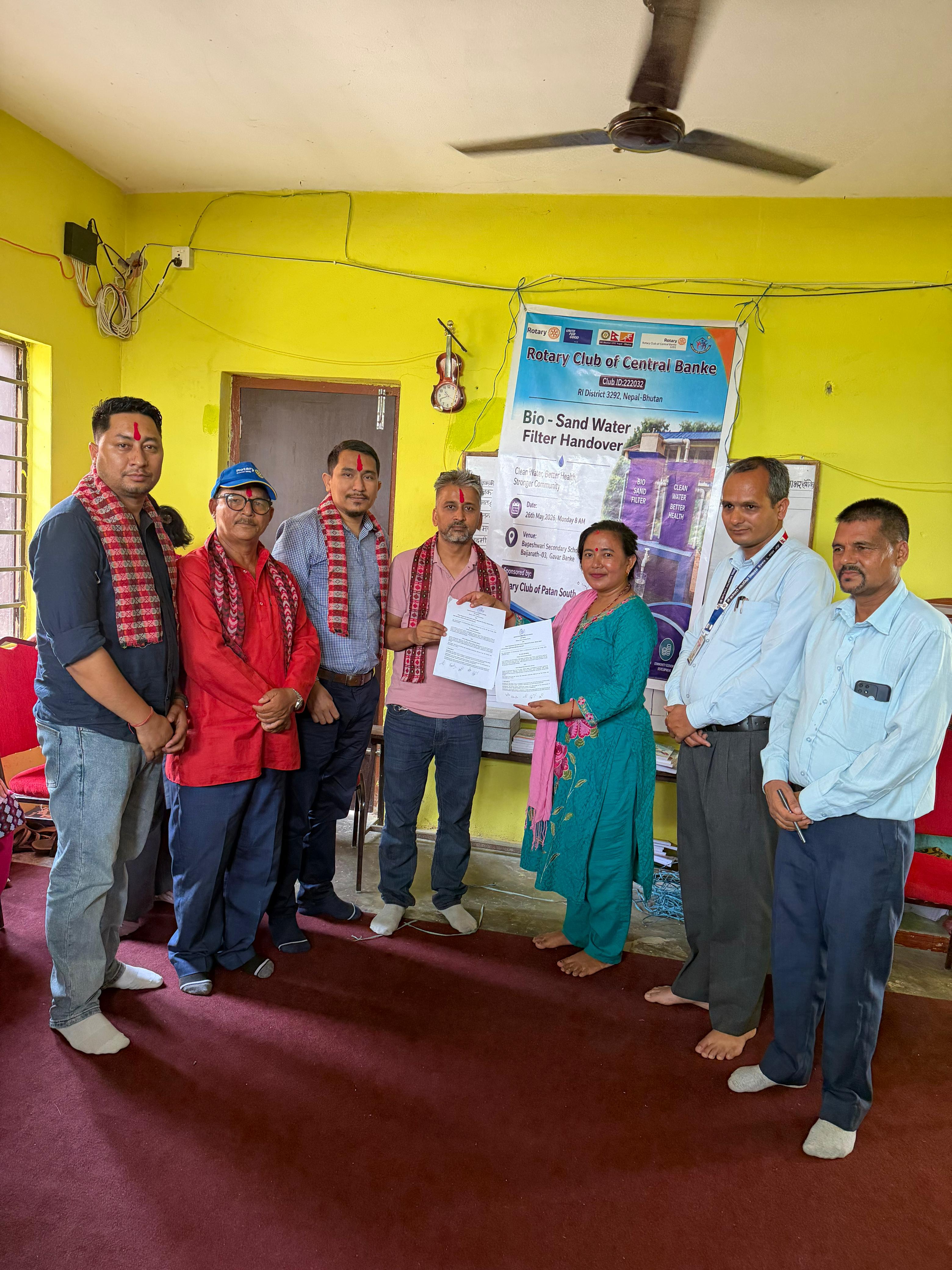 Bio Sand Water Filter Handover to Bageshwari Secondary School