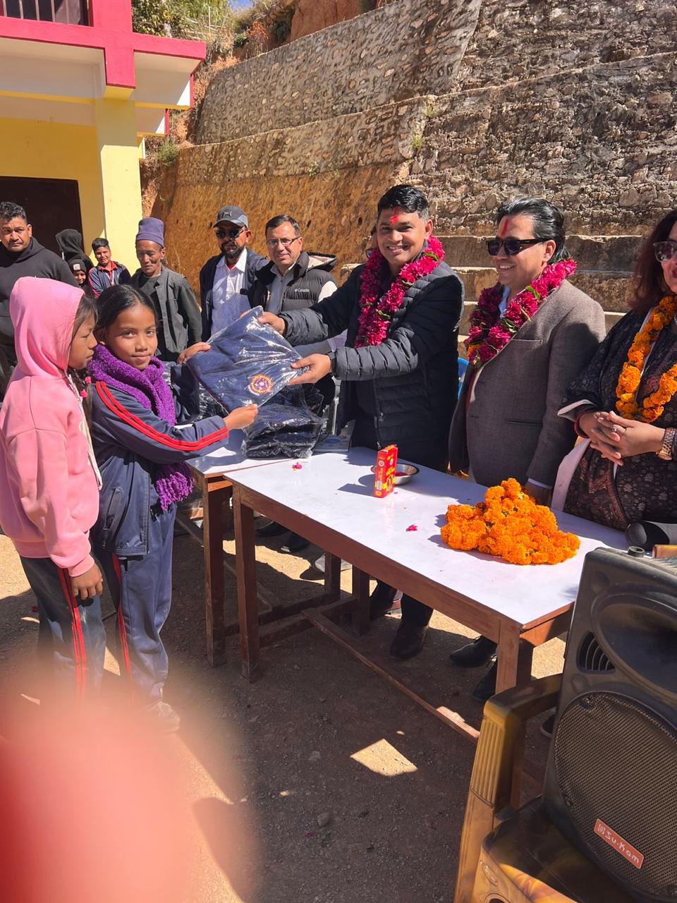 Educational Materials and Warm Clothes Handover Program at Shree Bhagwati Secondary School, Bhumikasthan–7