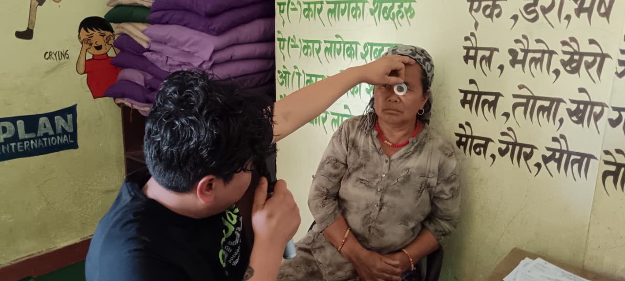 Free Eye screening camp in Khulekhani 2, Indrasarobar