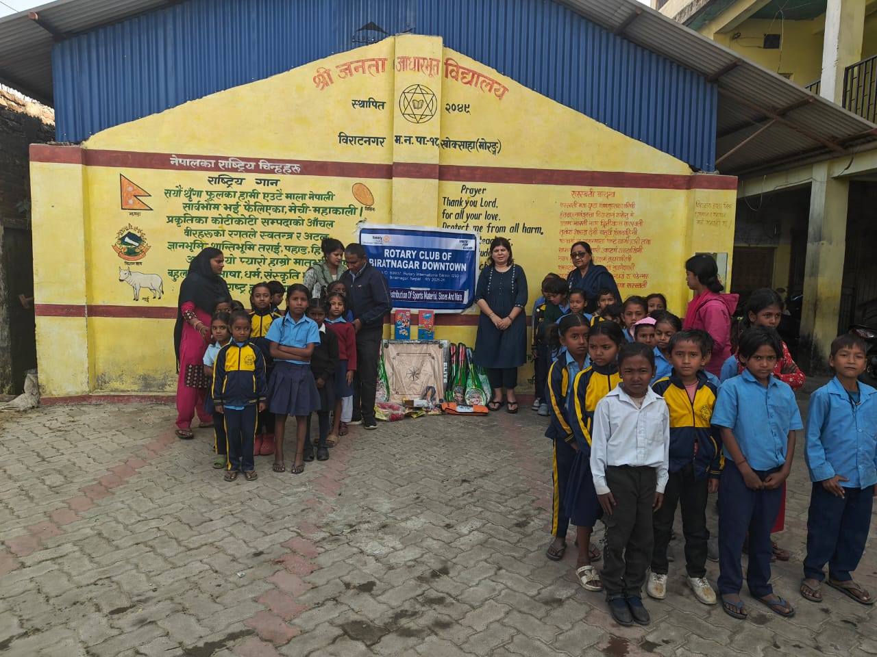 Sports material handover at Community schools