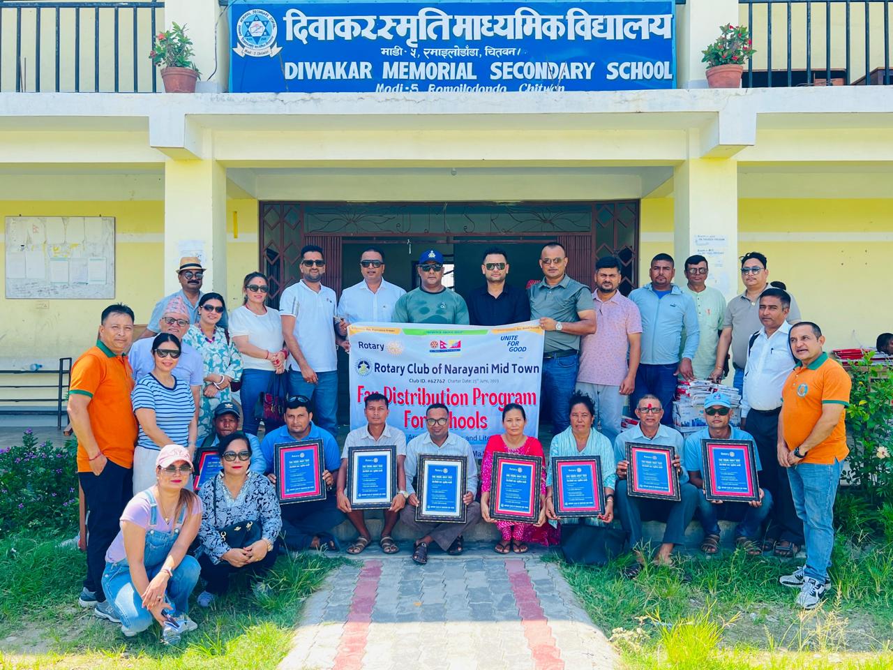 Fan distribution at various school at  Madi municipality