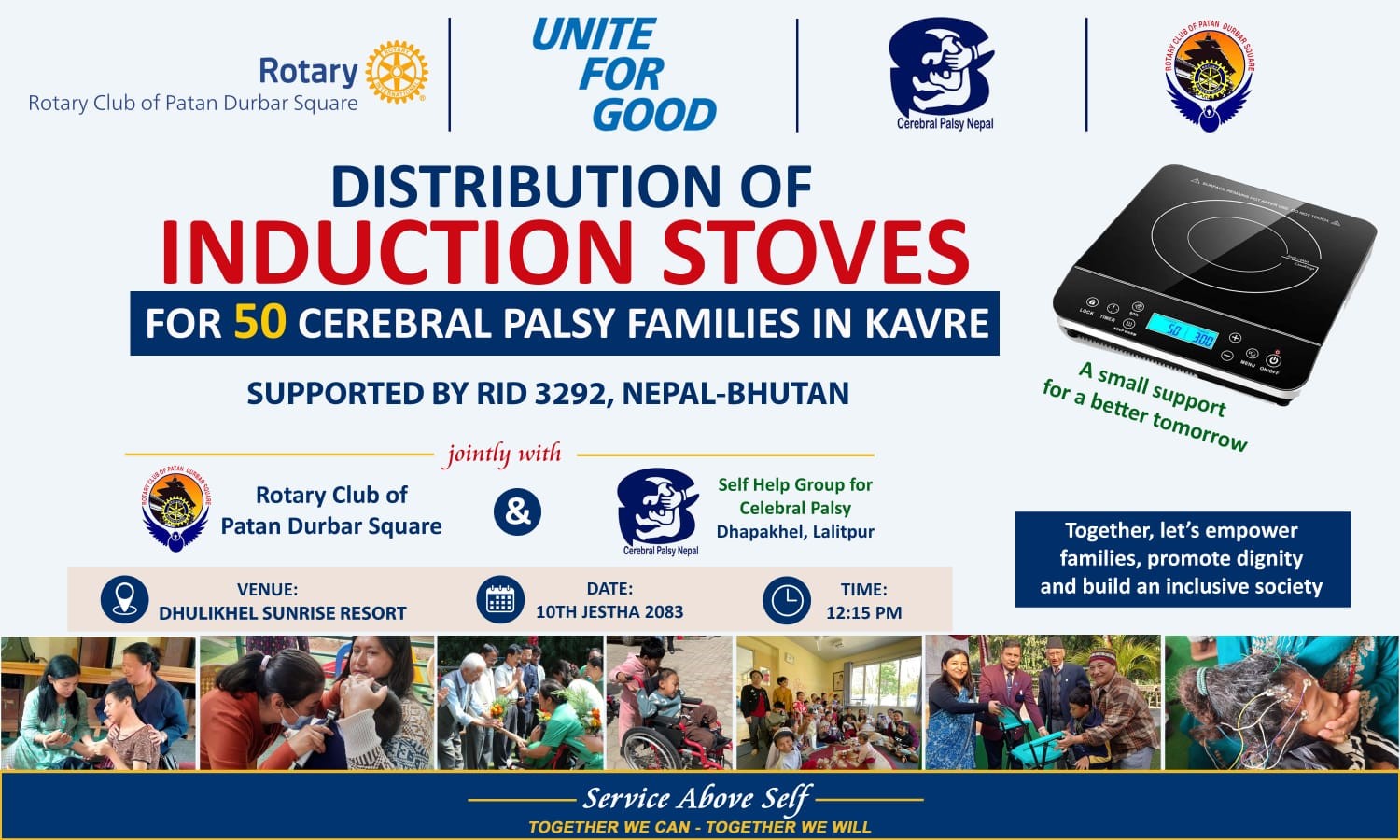 Distribution of Induction Stoves with Utensils for Families of Children and Adults with Cerebral Palsy in Kavre