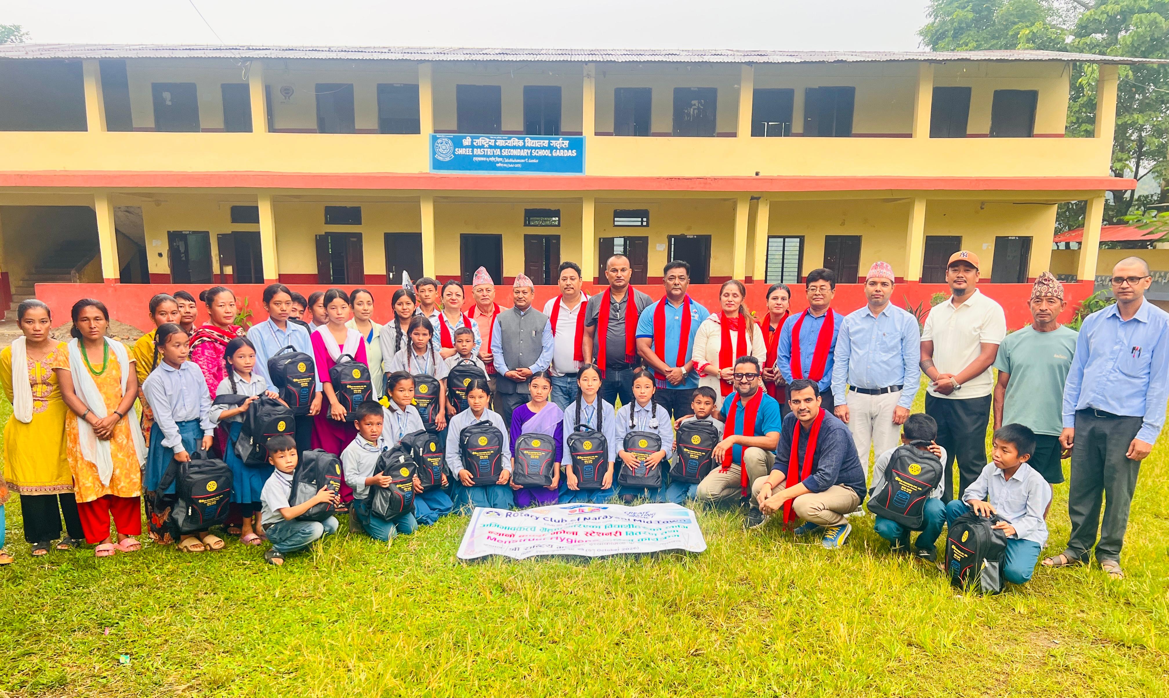 Stationary, Warm Clothes and Dashain Food Material Distribution  and Menstrual Hygiene Training Program