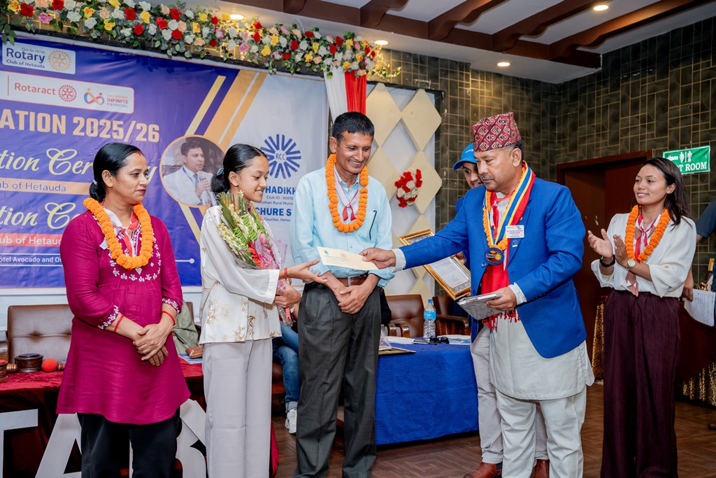 Honors and awards to students who scored excellent marks in SEE examination
